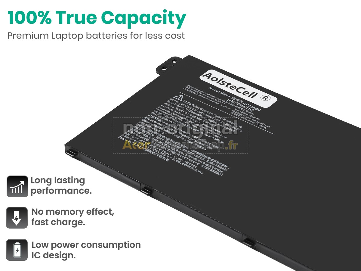 Batterie de haute performance pour Acer AP22A8N(4ICP4/65/123)